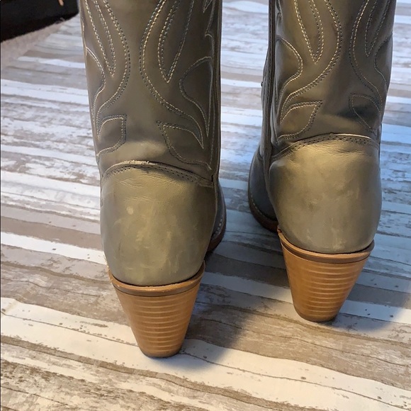 Capezio Gray/Sage Leather Cowboy Boots - Picture 3 of 4